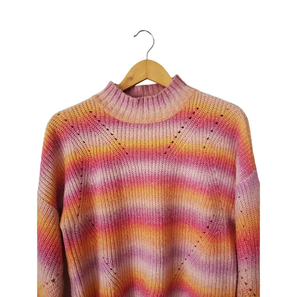 Rebecca Minkoff Brinkley Striped Cotton Blend Sweater Size Medium